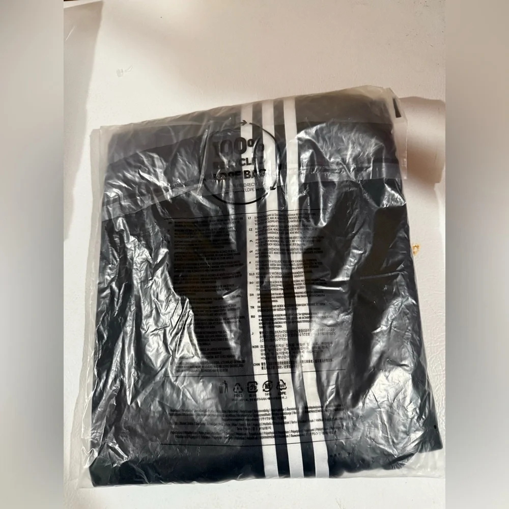 Adidas Black Joggers with White Accents